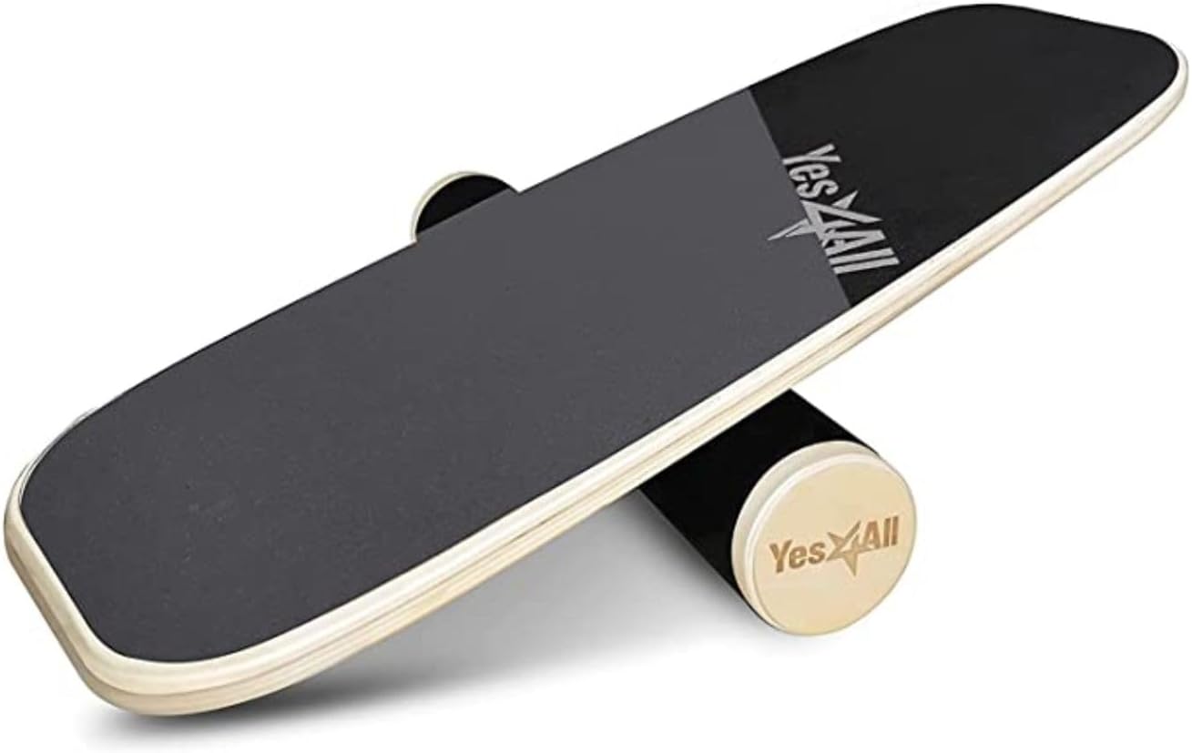 Yes4All Balance Board - Surf Trainer for Core Strength & Balance Control | Adjustable Stoppers