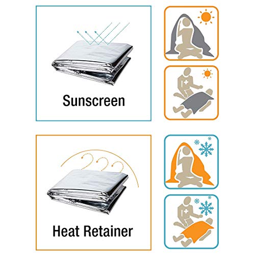 Emergency Mylar Thermal Blankets - Survival Pack of 6