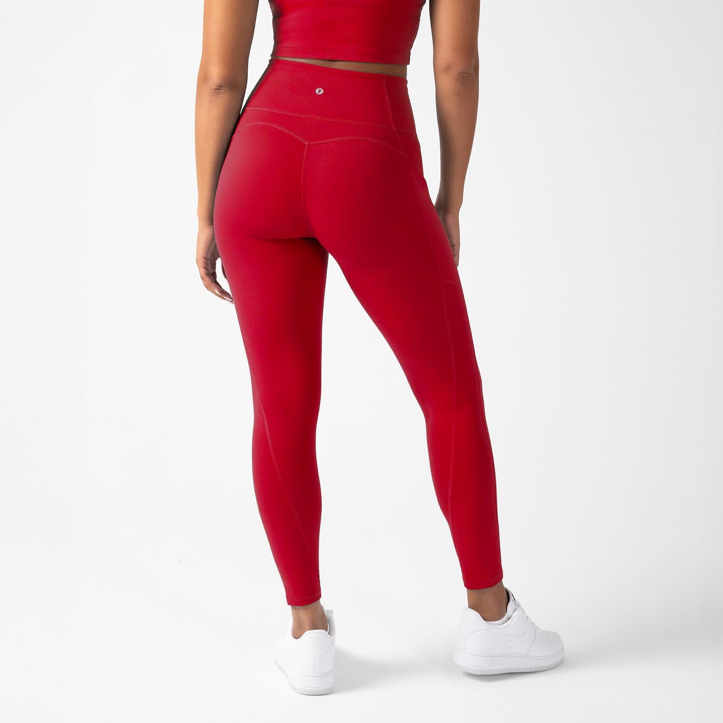 YITTY Active Workout Leggings for Womens – High Waisted Pocket Leggings, Yoga Pants for Workout Athletic, Gym, Heated Red, M, Regular