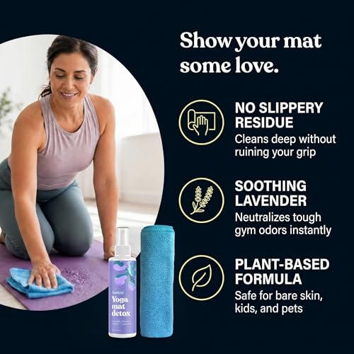 Yoga Mat Cleaner Spray - Peaceful Lavender, Organic Formula, 4 oz