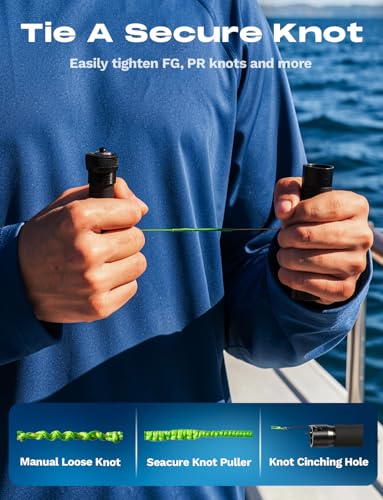 HOOK-EZE Black Knot Puller Tying Tool - Fishing Line Spooling & Tightening Aid