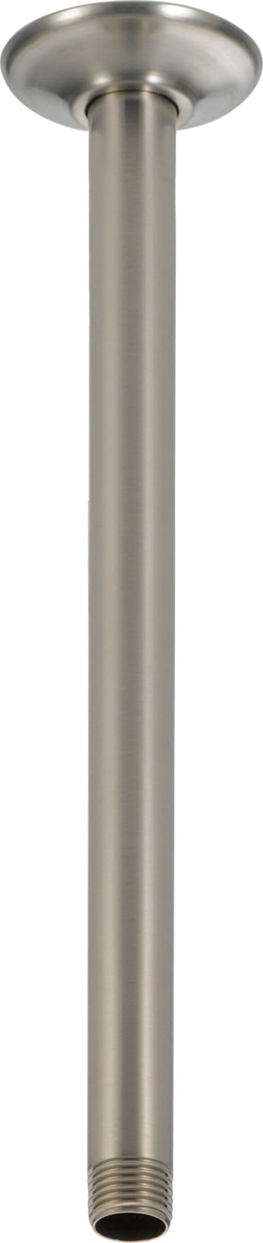 Delta Faucet 14-inch Ceiling Mount Shower Arm and Flange, Brushed Nickel Straight Shower Arm, Stainless U4998-SS