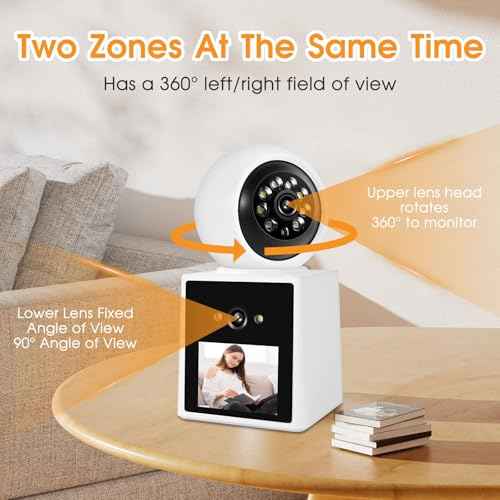 Two-Way Video Call Security Camera with HD Screen, 1080P Indoor Home Security Camera, Indoor House Sitter Camera, Baby/Elderly/Sitter/Dog/Pet Camera with Mobile Apps