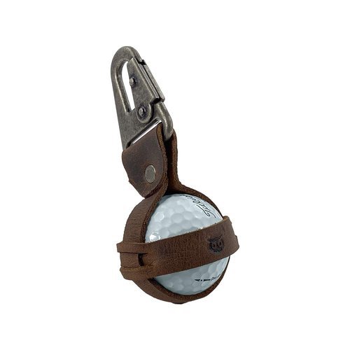 Hide & Drink, Rustic Leather Golf Tee Spare Ball Holder w/Belt Loop Hook Handmade (Bourbon Brown)