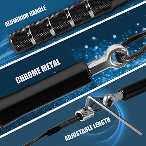 Adjustable Speed Jump Rope for Fitness Training - Black