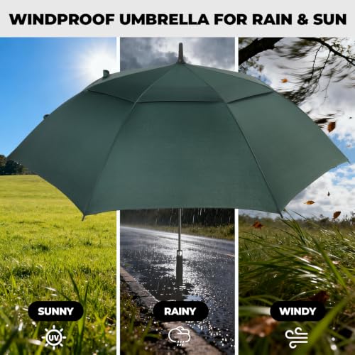 Windproof Waterproof Golf Umbrella - 54-72 Inch Auto Open