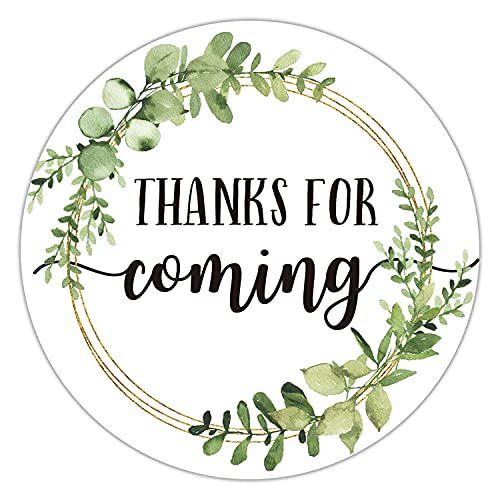 2-Inch Thank You Stickers - Greenery Floral Party Favor Labels, 50 Pack