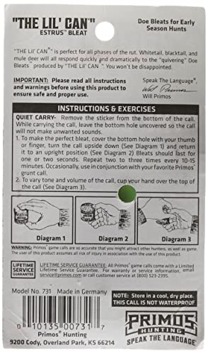Primos Lil' Can Deer Call Estrus Bleat - Compact Hunting Sound Device