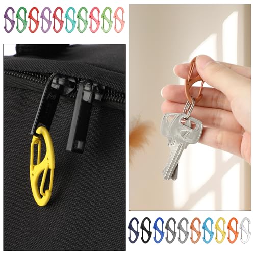 20-Piece S Carabiner Clip Set - Mini Colorful Keychain Hooks