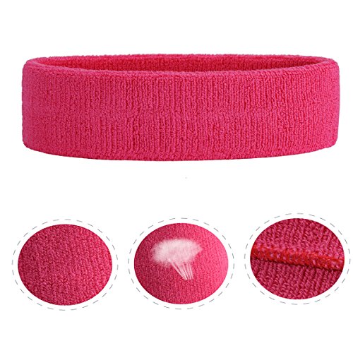 Moisture-Wicking Cotton Headband for Sports - Pink Sweatband