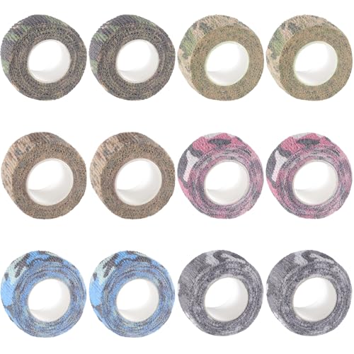 Self Adhesive Bandage Wrap - Camo-Mix, 12 Pack, 1 Inch x 5 Yards