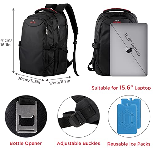 OUTXE Black 22L Insulated Cooler Backpack with Laptop Sleeve for Work & Day Trips