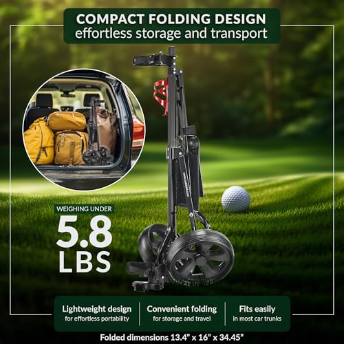 Lightweight Folding Golf Pull Cart - CaddyLite 5.8 Deluxe