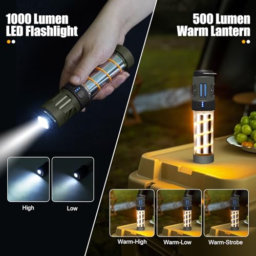 Repelix Buzz Defense Portable,???????????????? Repellent Rechargeable Flashlight Camping Lantern Lights with Dual-Heating, Waterproof White&Warm Light Lantern for Outdoor Camping, 12refills