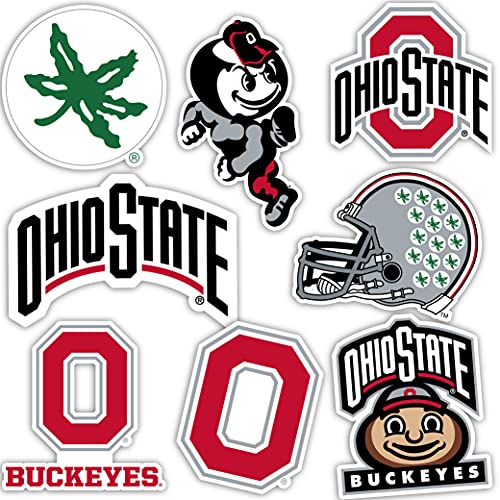 Ohio State Buckeyes Vinyl Sticker Decal - 8 Pcs Set