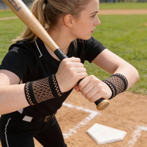Copper Wrist Compression Brace - 2 Pcs Breathable Support Sleeves