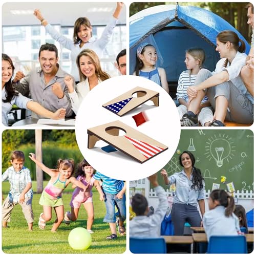 Mini Tabletop Cornhole Boards Set – 2pcs 4.7 x 7.7 in with Bean Bags