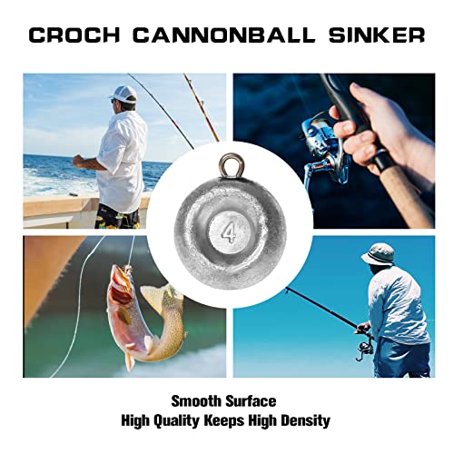 1oz Disc Fishing Sinkers - 5 Pieces for Saltwater Fishing