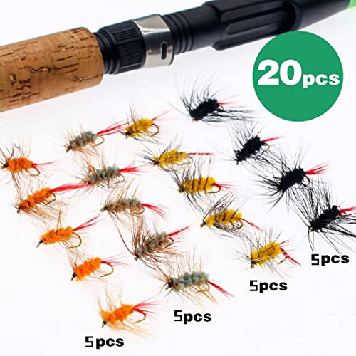 20pcs Fly Fishing Poppers - Topwater Lures for Bass, Trout & More