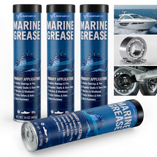 Marine Grade Waterproof Grease - 14 oz Tube, High Temp Bearing Lubricant for Boats & Trailers