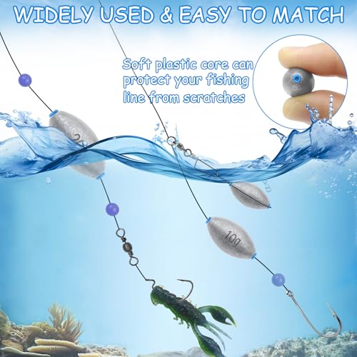 Bullet Egg Sinkers Fishing Weights - 1/4oz, 20pcs