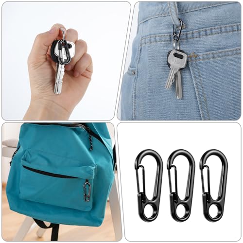 20 Pcs Mini Carabiner Clips - 1.2 Inch Zinc Alloy Keychains