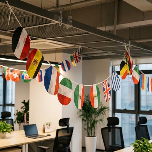 50-Piece International World Flag Bunting Banner for Party Decorations