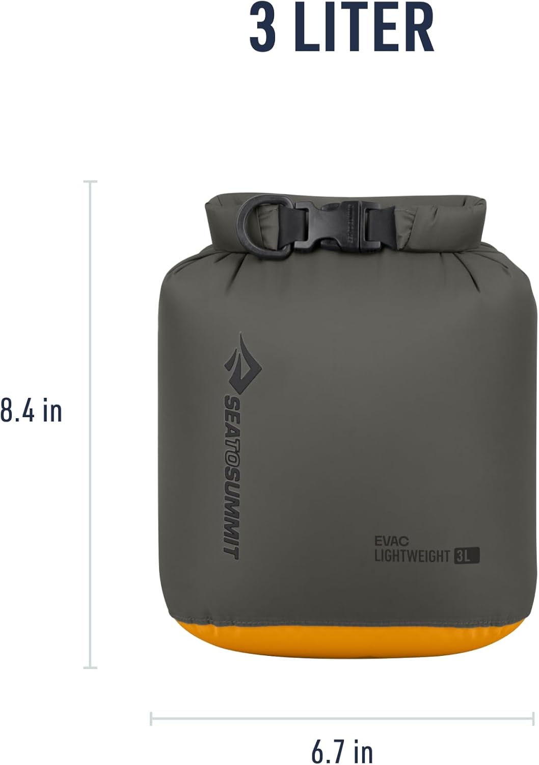 Sea to Summit eVac Dry Bag - Roll-Top Compression Sack, 3L, Beluga Black for Ultimate Waterproof Storage
