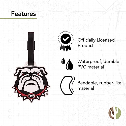 Georgia Bulldogs PVC Luggage Tag - 2 7/8" Design B