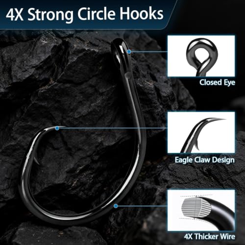 Circle Fishing Hooks 1# - 25PCS High-Carbon Steel, Ultra-Sharp