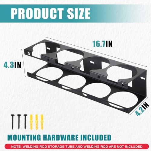 Blulu Welding Rods Holder Storage Tubes Rack Stick Welding Filler Rod Tubes Organizer Tool Wall Mount Container for Shed Garage Pegboard Workshop Home