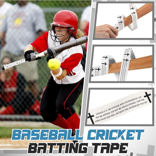 Baseball Softball Bat Grip Tape - Faith Cross Design, White