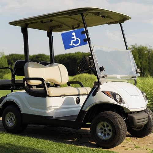 High-Visibility Handicap Golf Cart Flag with Velcro Straps - 8.26"x5.9"