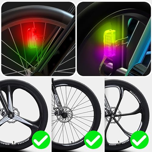 Rechargeable Bike Wheel Lights - 7-Color Motion Sensor, Waterproof