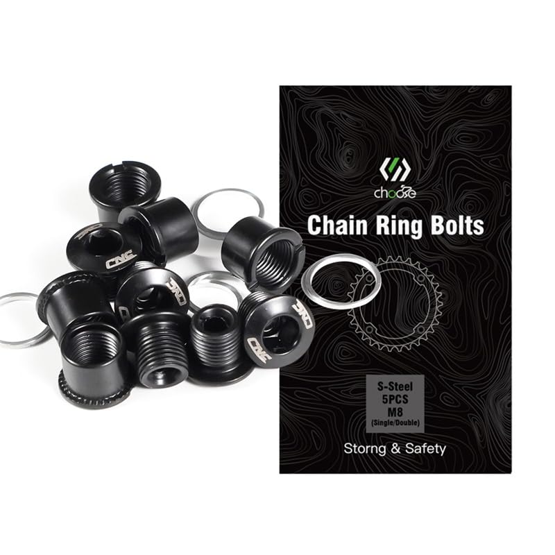 Steel Chainring Bolts Set - M8×6.5mm - Black Color