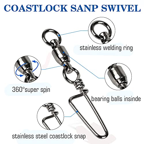 High Strength Fishing Snap Swivel - Size 0+0 (16lb), 25 Pcs