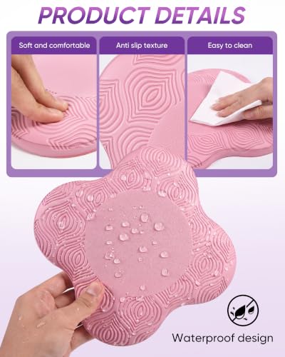 Yoga Knee Pads - Non-Slip TPE Cushion for Pilates & Exercise - Pink