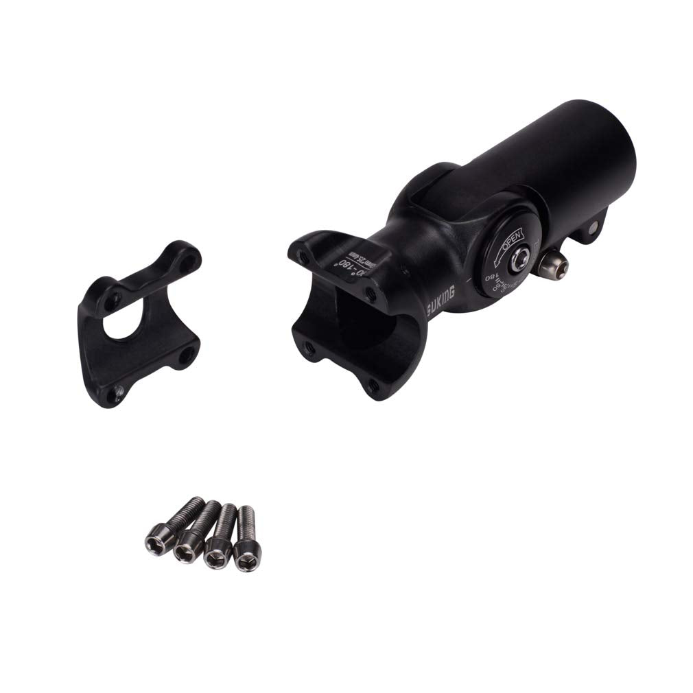 BESNIN Adjustable Bike Stem 0-90 Degree 31.8mm or 25.4mm，60mm or 90mm or 93mm or 100mm, Adjustable MTB Stem Black or Red Mountain Bike Handlebar Stem for Bicycle, Road Bike, MTB (0-90° 31.8 * 60)