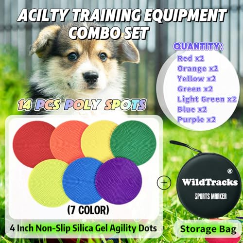 14 Pcs Non-Slip Agility Markers - 4 Inch Spot Markers with Storage