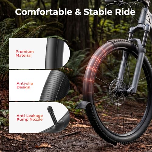 26" x 1.75/2.125 Bike Tube 2 Pack with Tire Levers - Butyl Rubber