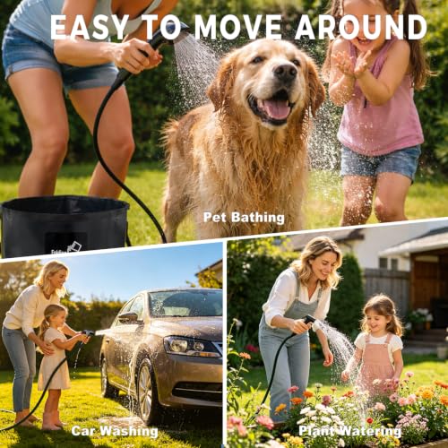 Portable Camping Shower with 1500W Heater Rechargeable Water Pump