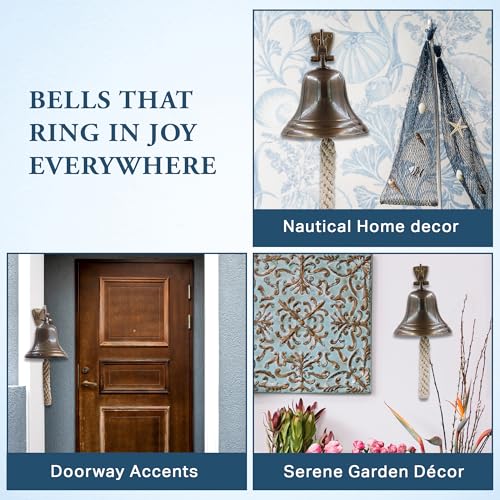 5" Solid Brass Ship Bell Antique Brass Wall Mount – Marine Dinner/Reception Bell by The Metal Magician