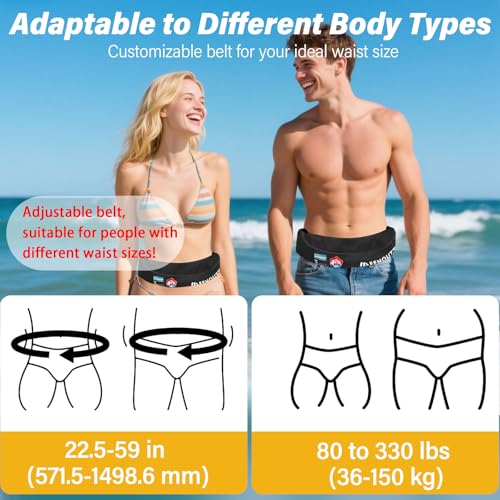 Automatic Inflatable Waist PFD for Water Sports - Black