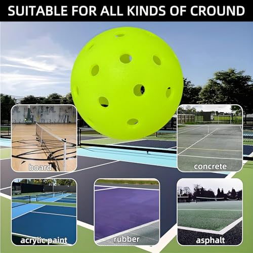High Bounce Pickleball Balls - 3PC, Crack-Resistant, 40 Holes