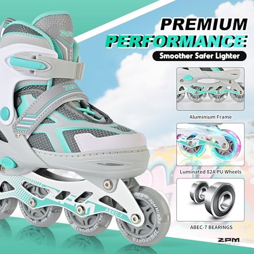 Adjustable Inline Skates for Kids and Adults with Light Up Wheels