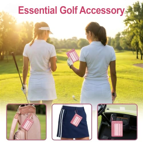 Women's Golf Club Range Chart Card - Pink, Large Print Guide