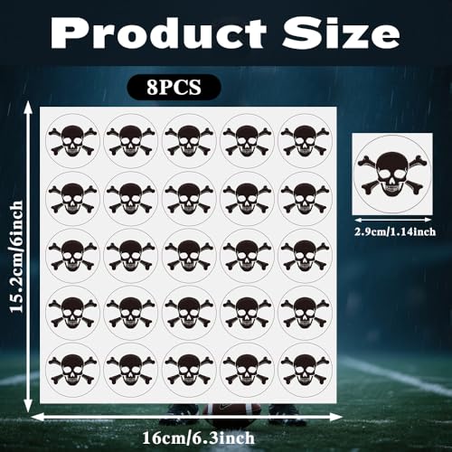 Skull Helmet Stickers - 200 Pcs Vinyl Decals for Sports - Black