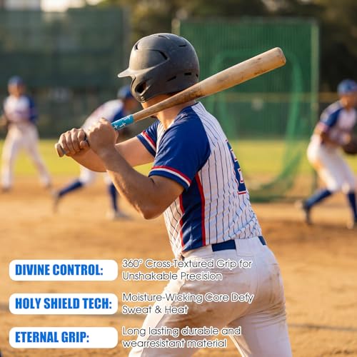 Cross Baseball Bat Grip Tape - Blue 1.75mm Precut Full Adhesive