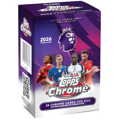 2026 Topps Chrome Premier League Soccer Value Box - 28 Cards