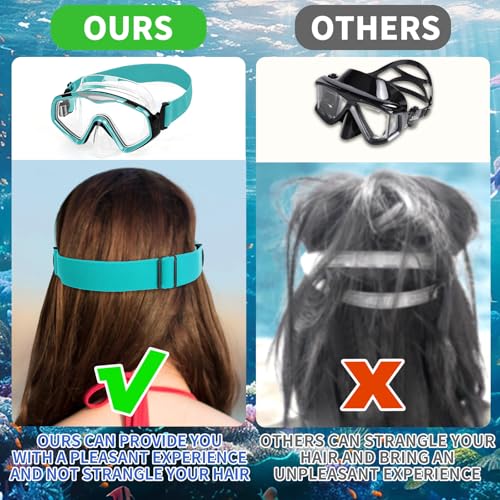 Elastic Knit Adjustable Strap Dive Mask PRO- Anti-Fog Panoramic